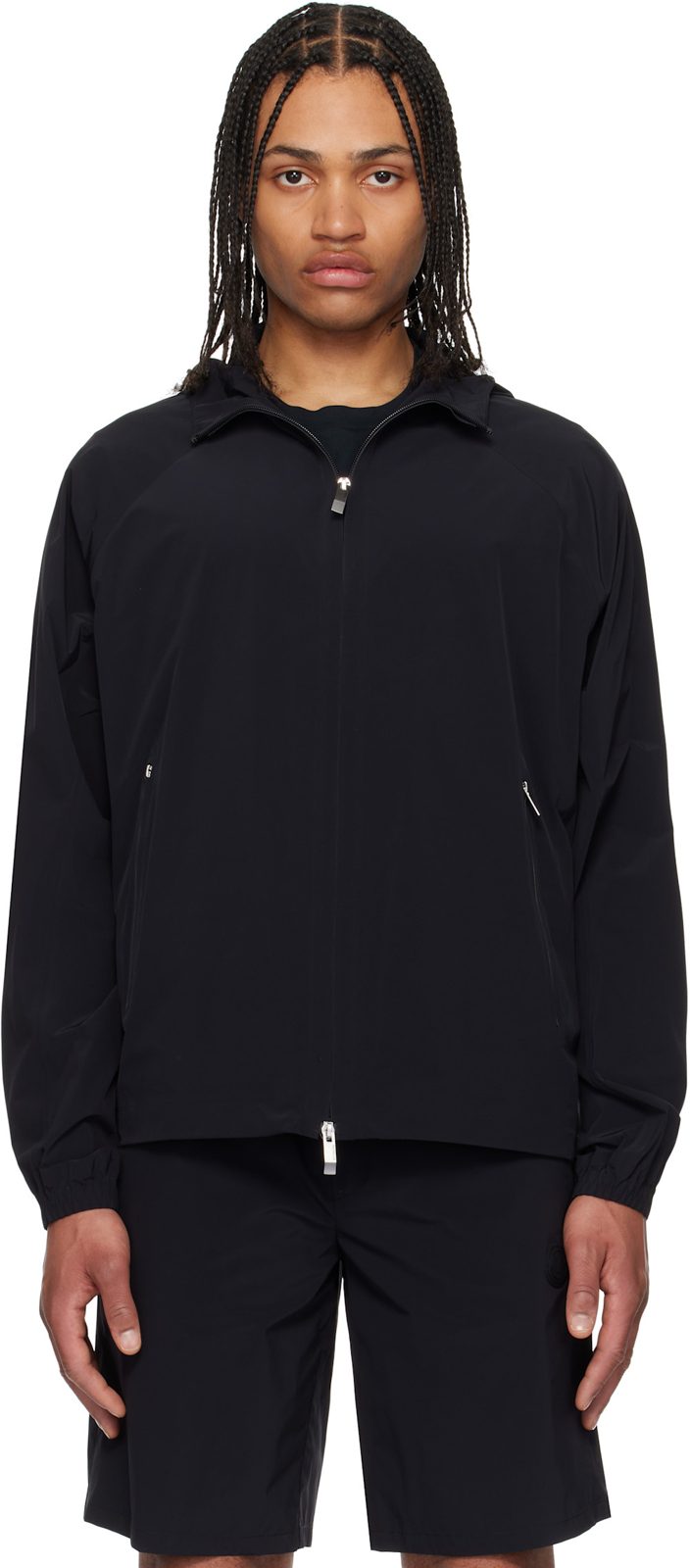 Black Chalvine Hooded Jacket 251111M180090