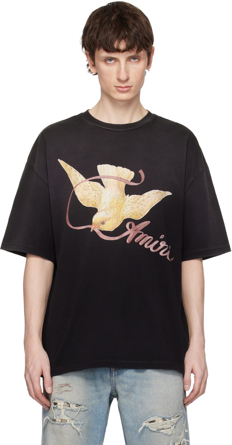 Black [아미리] Ribbon Oversized T-shirt 261886M213096