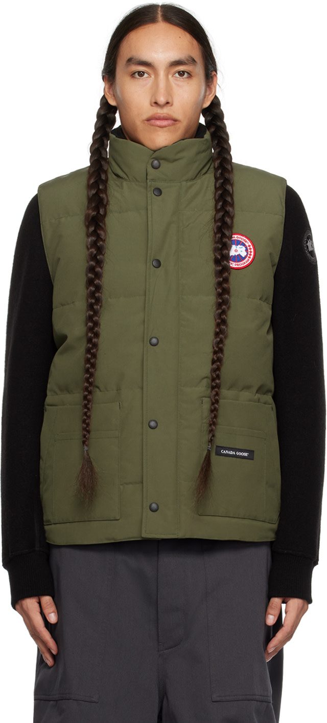 Khaki Freestyle Down Vest 232014M178073
