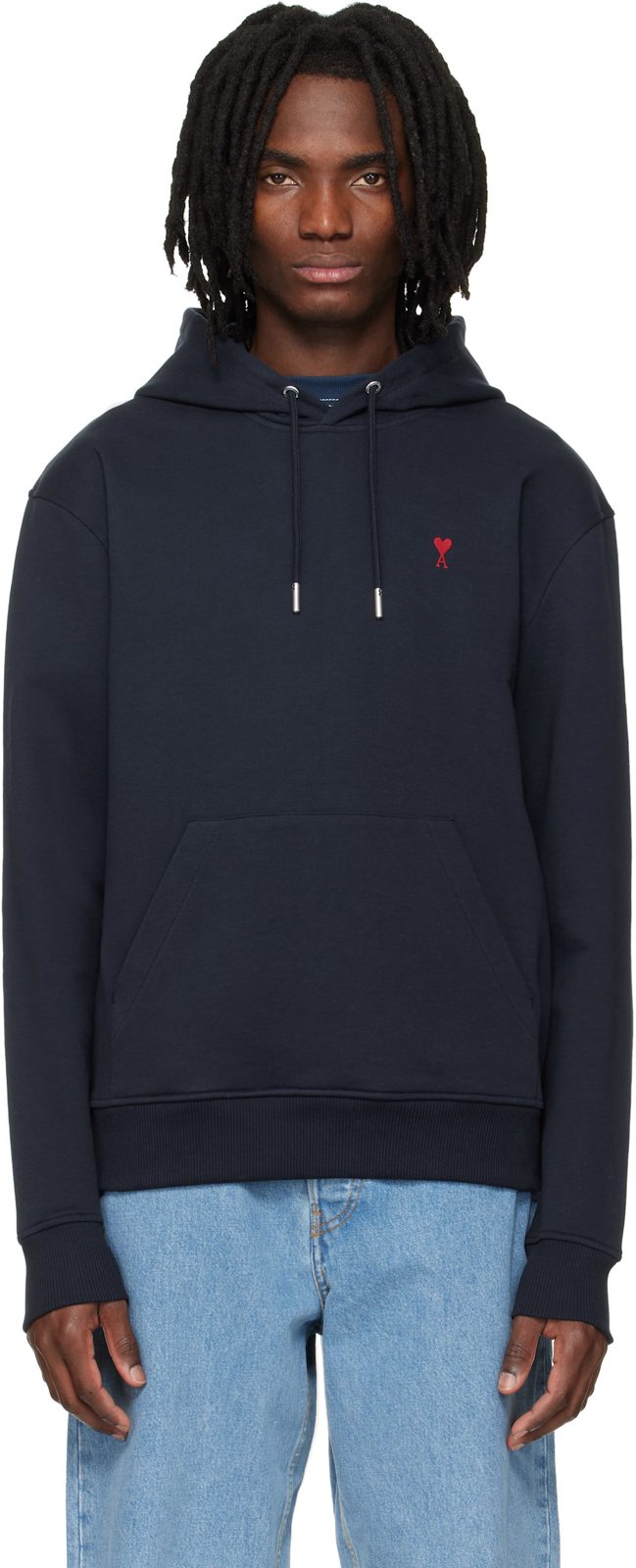 Navy Cotton Ami de Coeur Hoodie 261482M202012