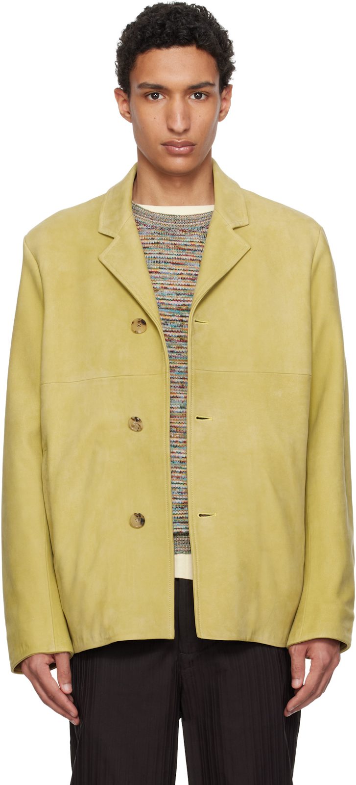 Paul Smith Tan Nubuck Leather Jacket 261260M181006