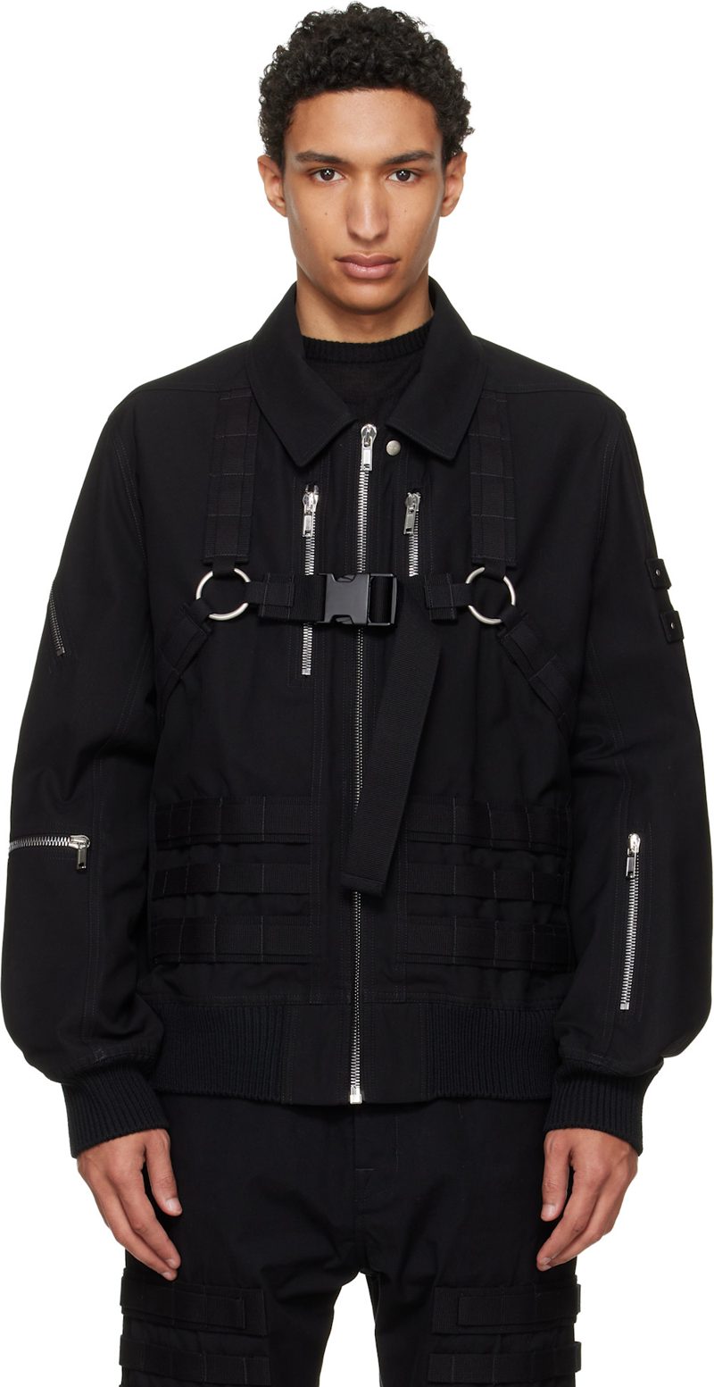 Black Temple Blixa Cargo Bomber Jacket 261232M175011