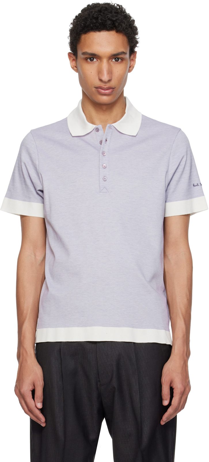 Paul Smith Purple Lyocell-Blend Contrast Trim Polo 261260M212023