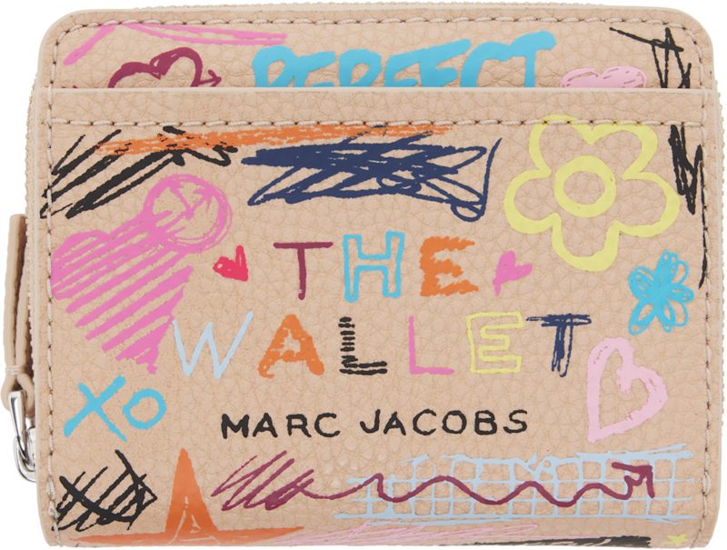 Beige The Punk Scribble Mini Compact Wallet 261190F040017