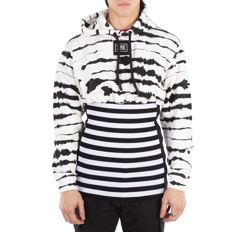 Watercolour Print Reconstructed Cotton Hoodie