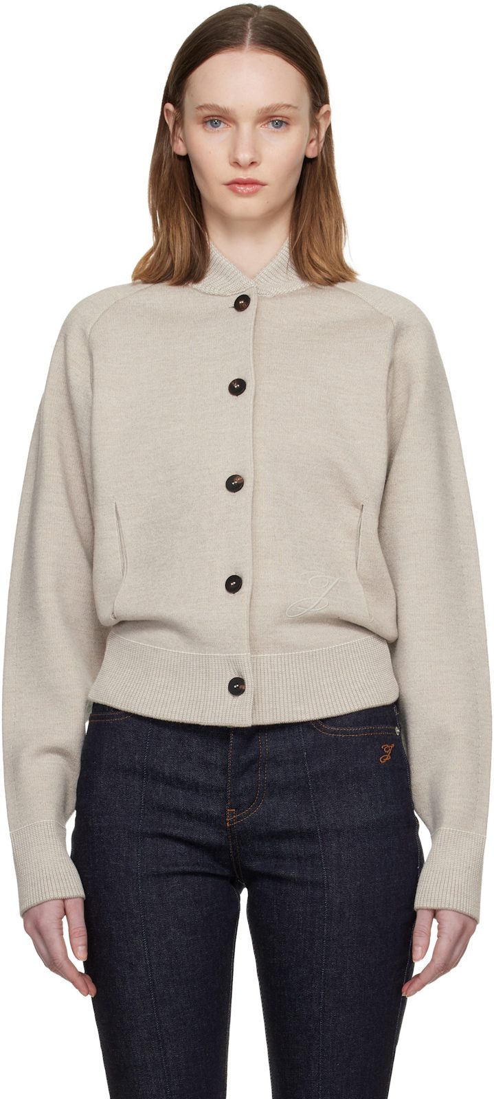 Beige The Lavande Cardigan 261553F095001