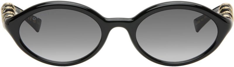 Black Oval Frame Sunglasses 262451F005018