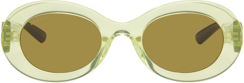 Green Oval Frame Sunglasses 262451F005027
