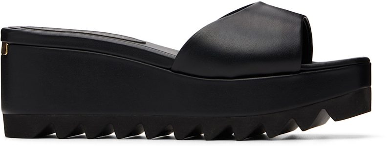 Black Sneak-Elyse Wedge Slide Sandals 261471F124000