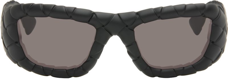 Black Intrecciato Rectangular Sunglasses 261798M134054