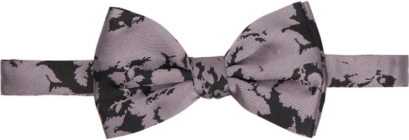 Purple & Black Silk Bow Tie 261358M157001