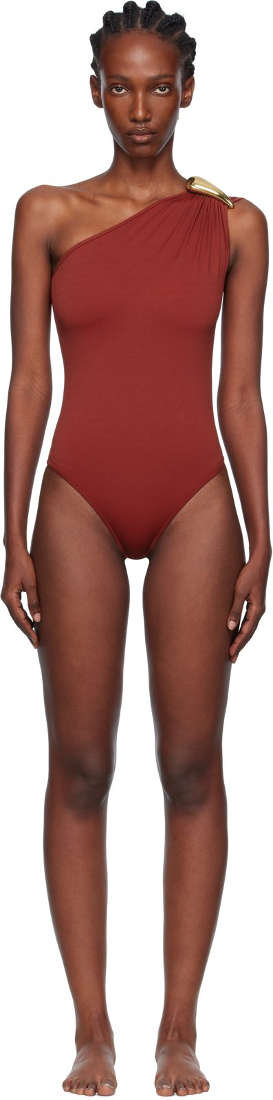 Red Stretch Nylon Swimsuit 252798F103000
