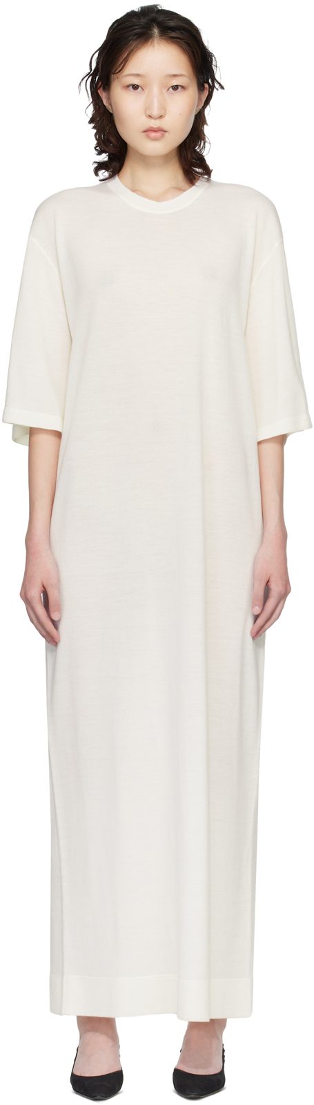 TOTEME [오프화이트] Merino Knit Tee Maxi Dress 261771F055004