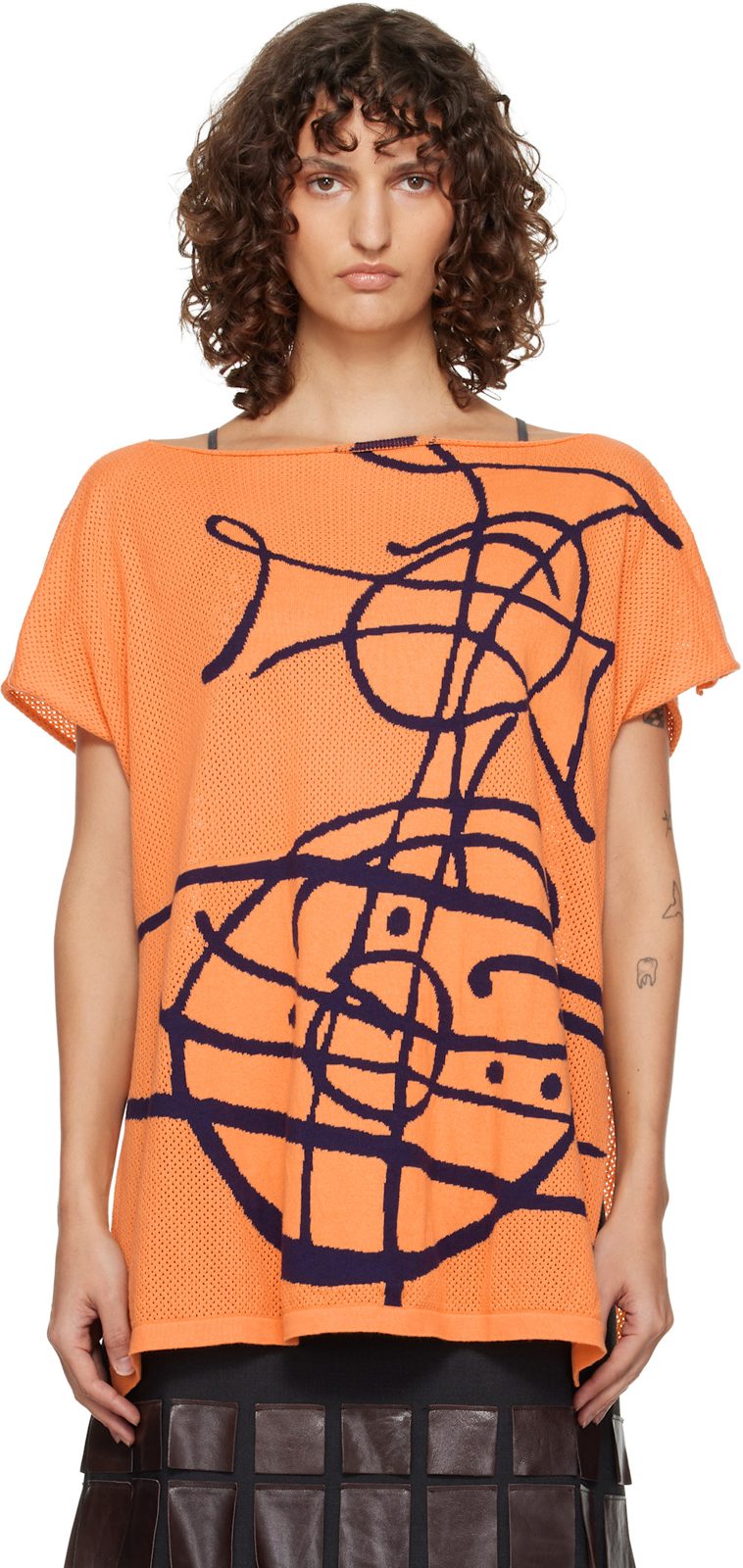 Orange Beach Top Graffiti Orb Cover-Up 261314F110027