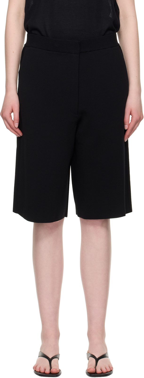 TOTEME Black Knit Shorts 252771F088005
