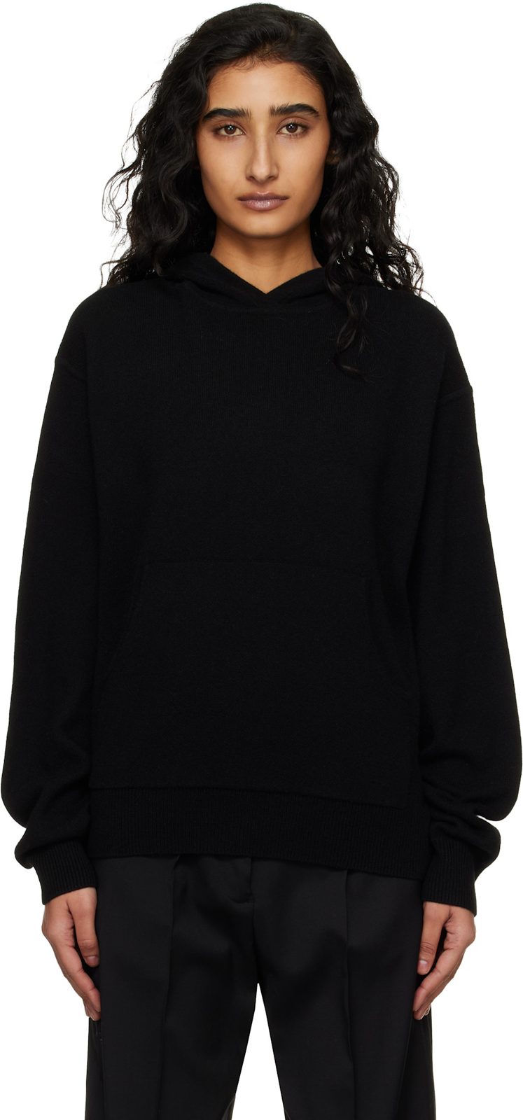 Black Cashmere Hoodie 261129F097006