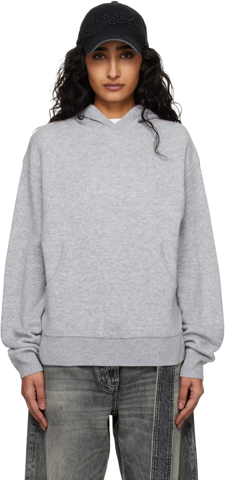 Gray Cashmere Hoodie 261129F097004