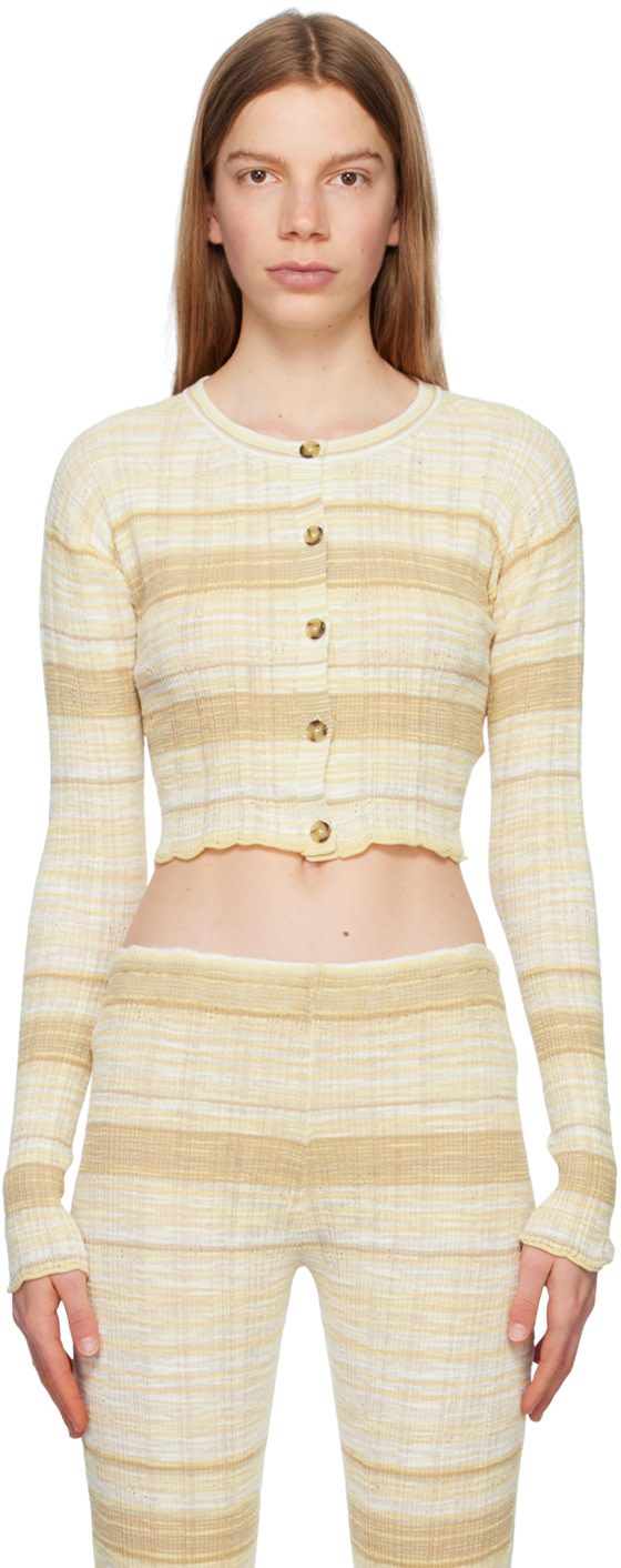 SSENSE Exclusive Beige Cardigan 231129F095025