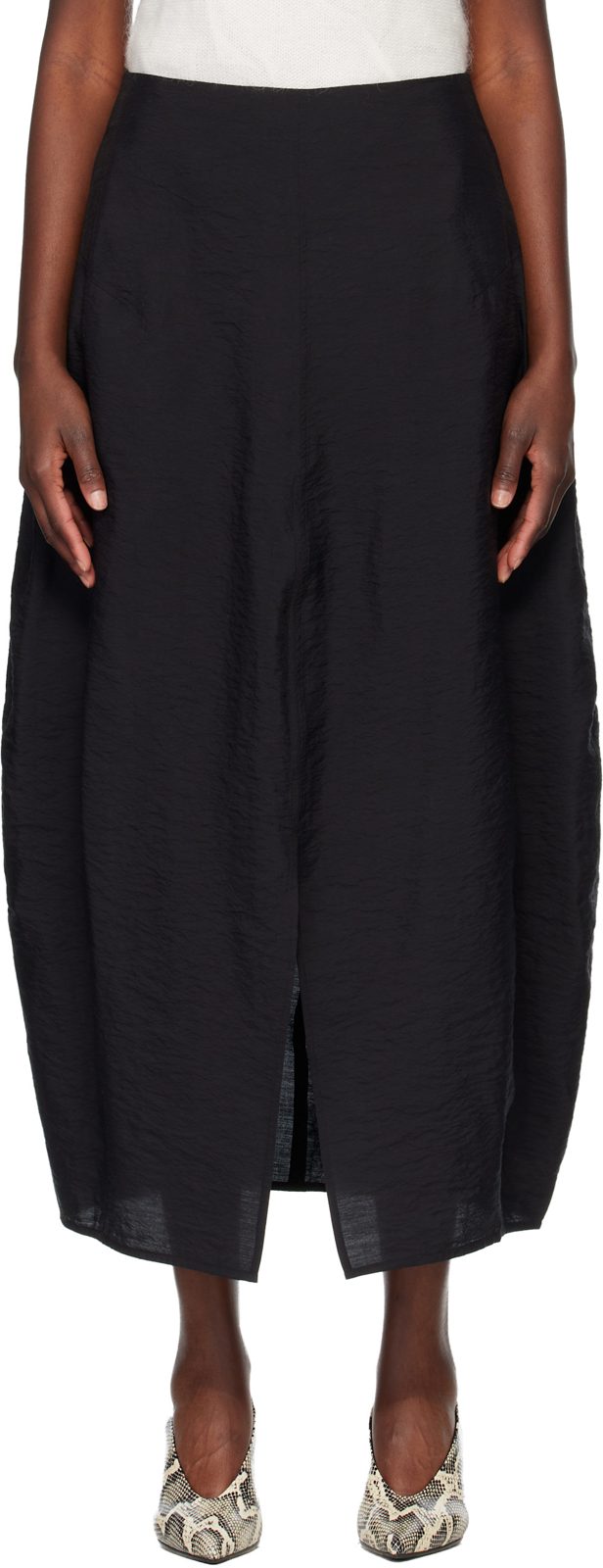 TOTEME Black Parachute Maxi Skirt 261771F093000