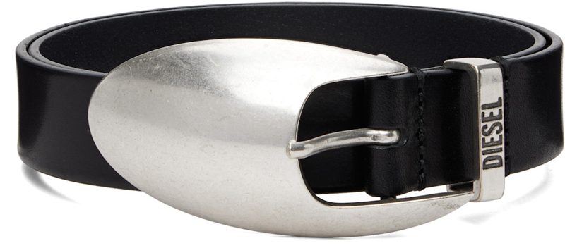Black Sculptural Buckle Belt 261001M131014