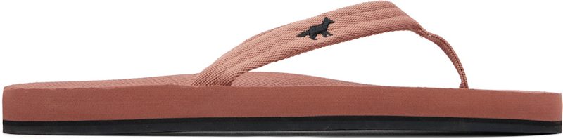 Maison Kitsune Beige Indosole Edition Easy Living Flip-Flops 261389F124001