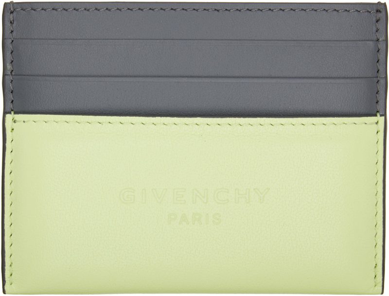 Green & Black Antigona Stamped Card Holder 261278M163006