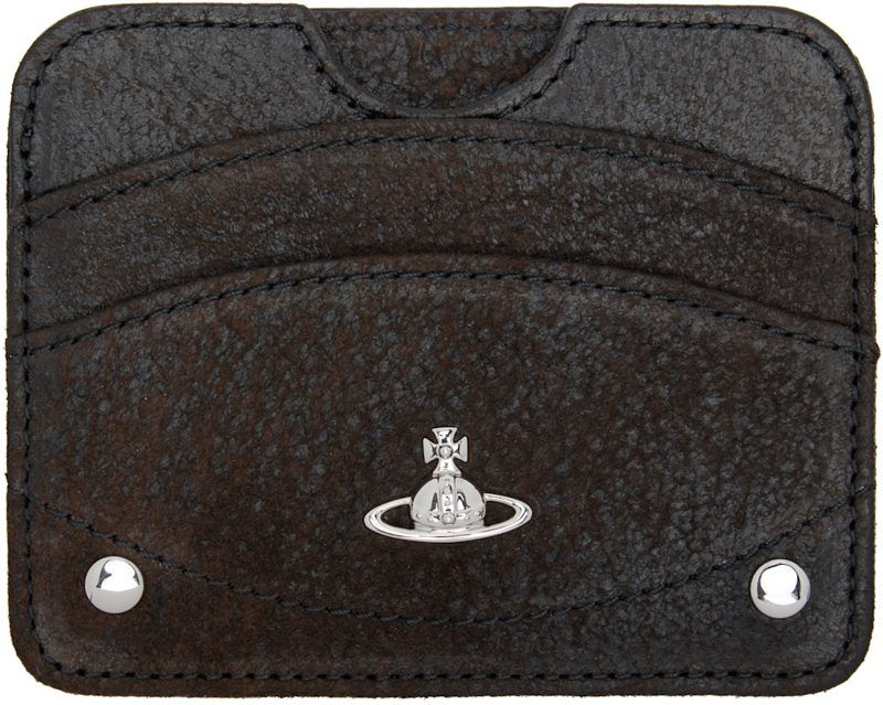 Brown Half Moon Flat Card Holder 261314M163030