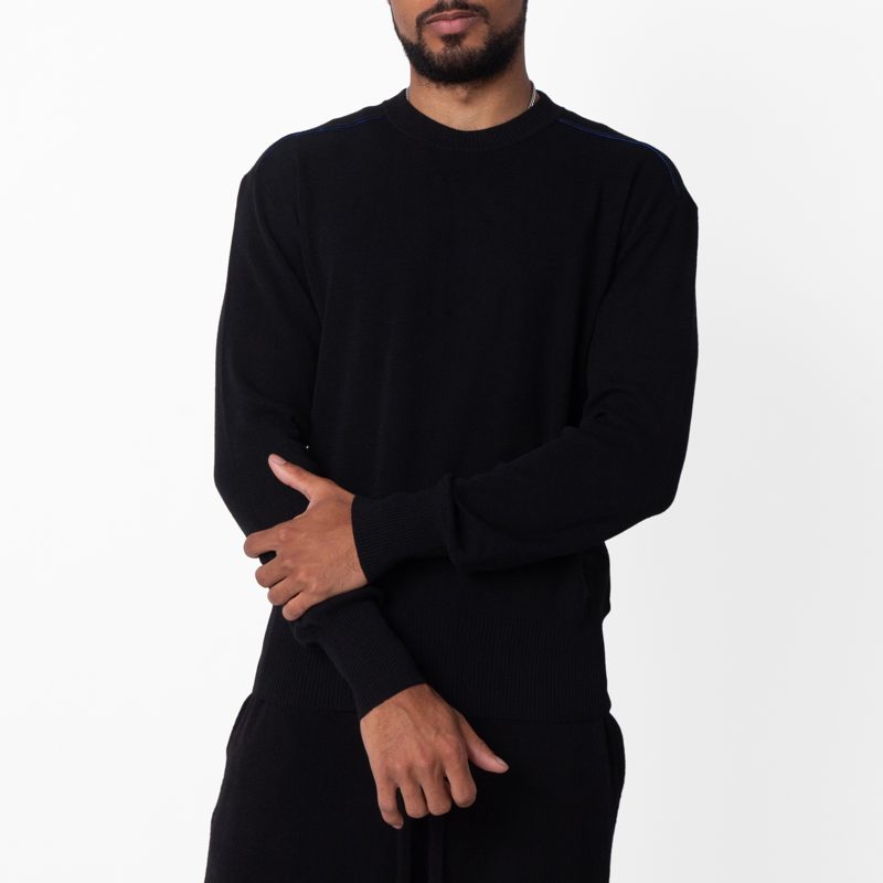 Mens Lightweight Wool Jumper_Black