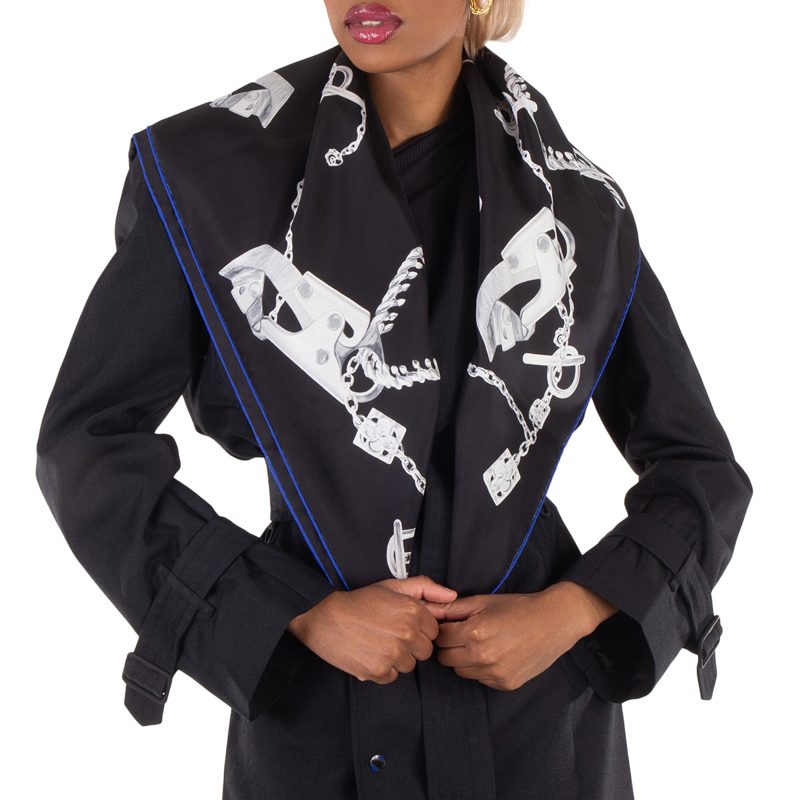 Knight Hardware-Print Scarf_Silver