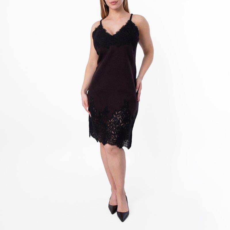 Floral Lace Wool Slip Dress_Snug