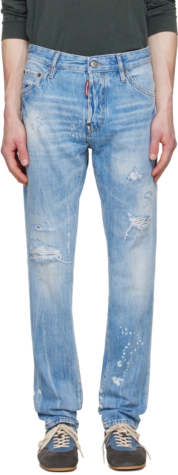 Blue Light Wash Teddy Jeans 261148M186038