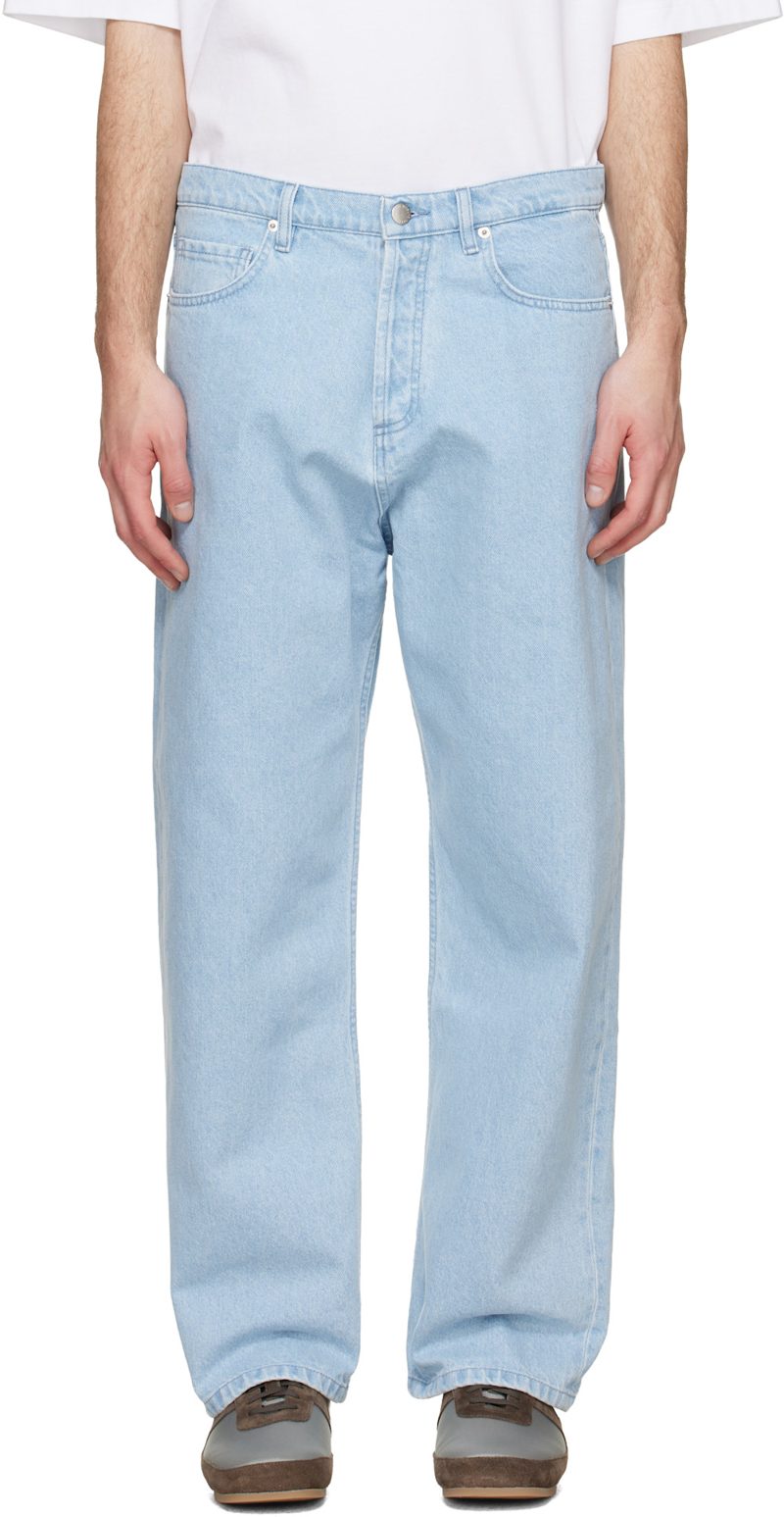 Maison Kitsune Blue Wide Jeans 261389M186000