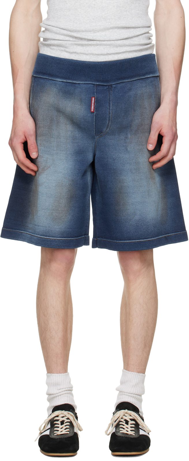 Indigo Knit Shorts 261148M193000