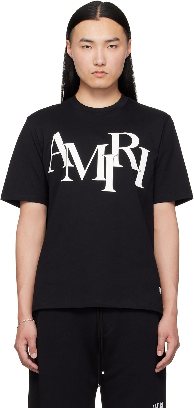 Black [아미리] Staggered T-shirt 261886M213052