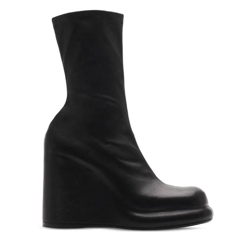 High Wedge Heel Pillar Boots_Black