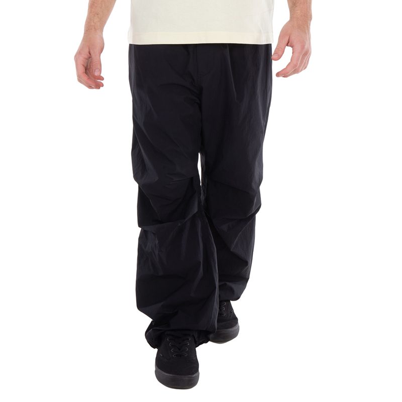 Wide Leg Equestrian Knight Track Pants_Black