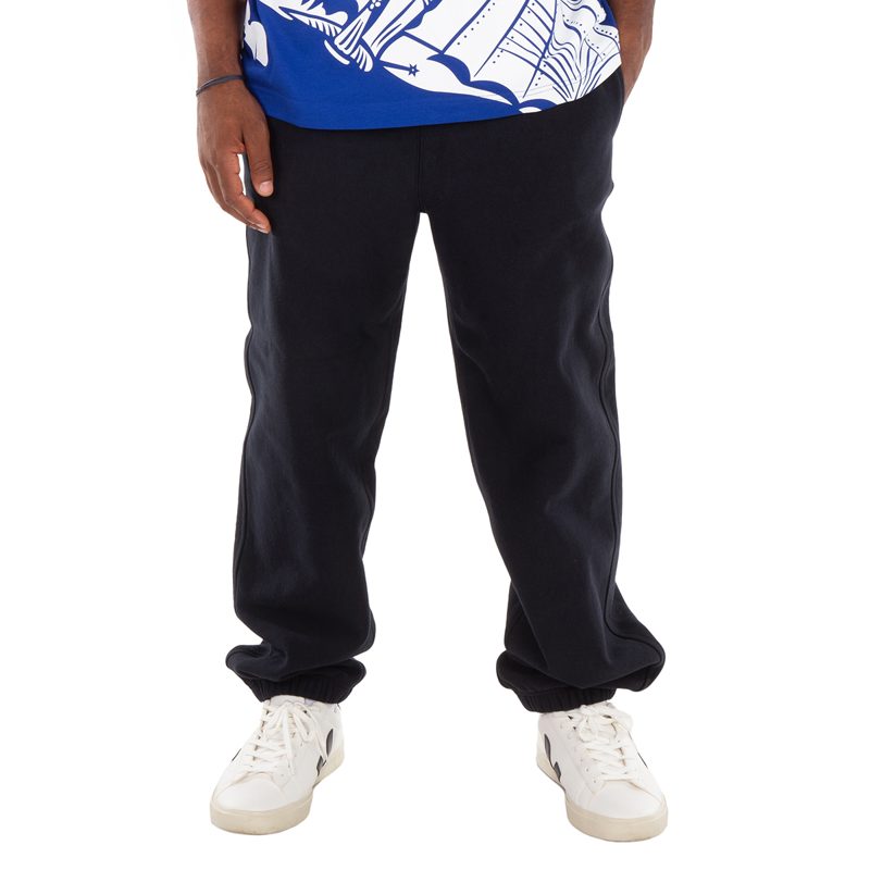 Knight Motif Cotton Track Pants_Black