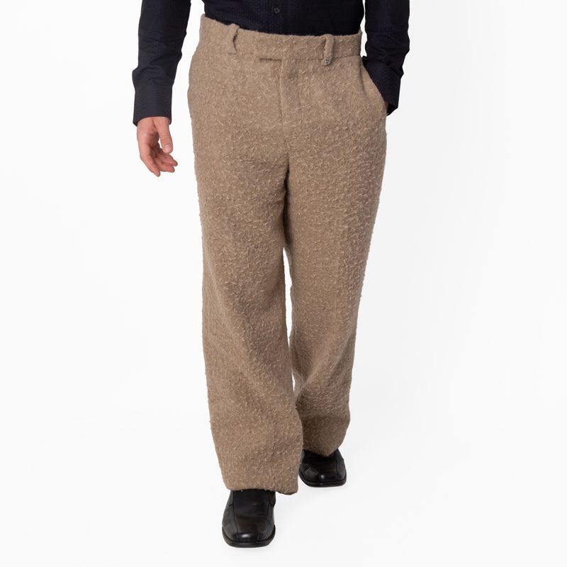 Linen Wool Blend Tailored Trousers_Clay