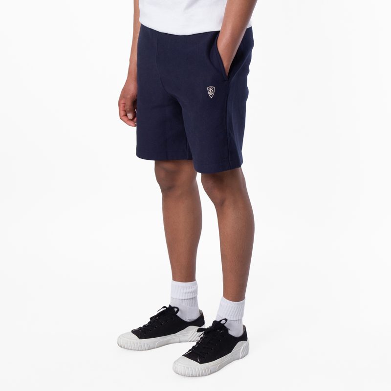 B-Shield Embroidered Cotton-Blend Shorts_Storm