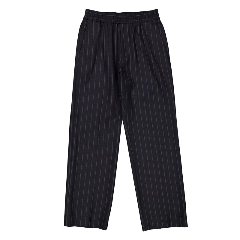 Pinstripe Wool Tailored Trousers_Slate / Cobble