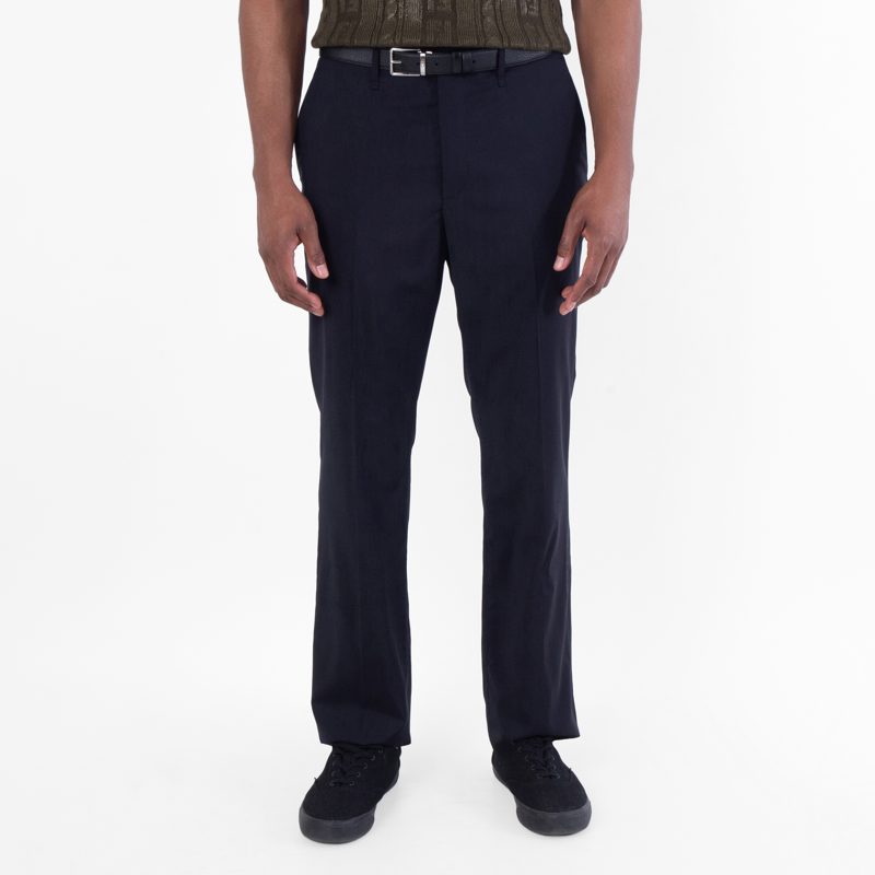 Mens Straight Leg Wool Trousers