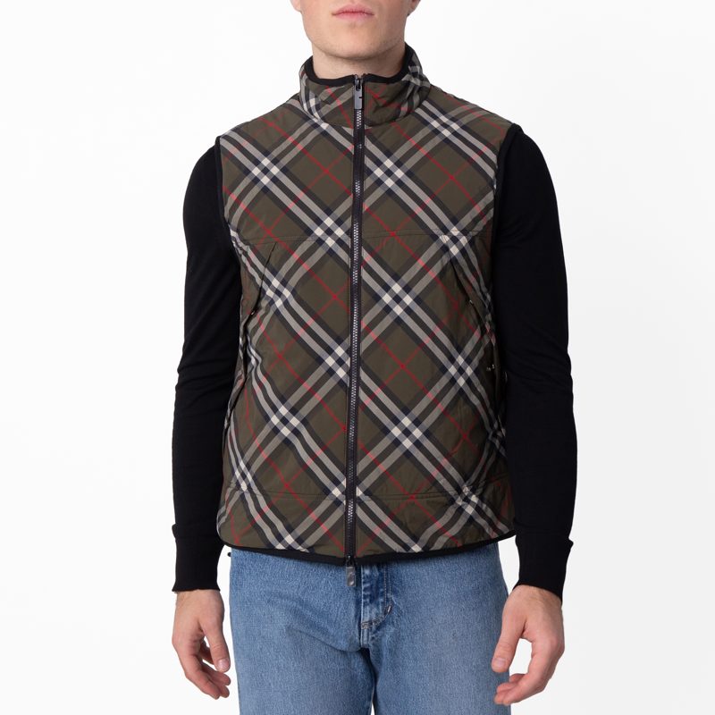 Check Print Padded Gilet_Loch Ip Check