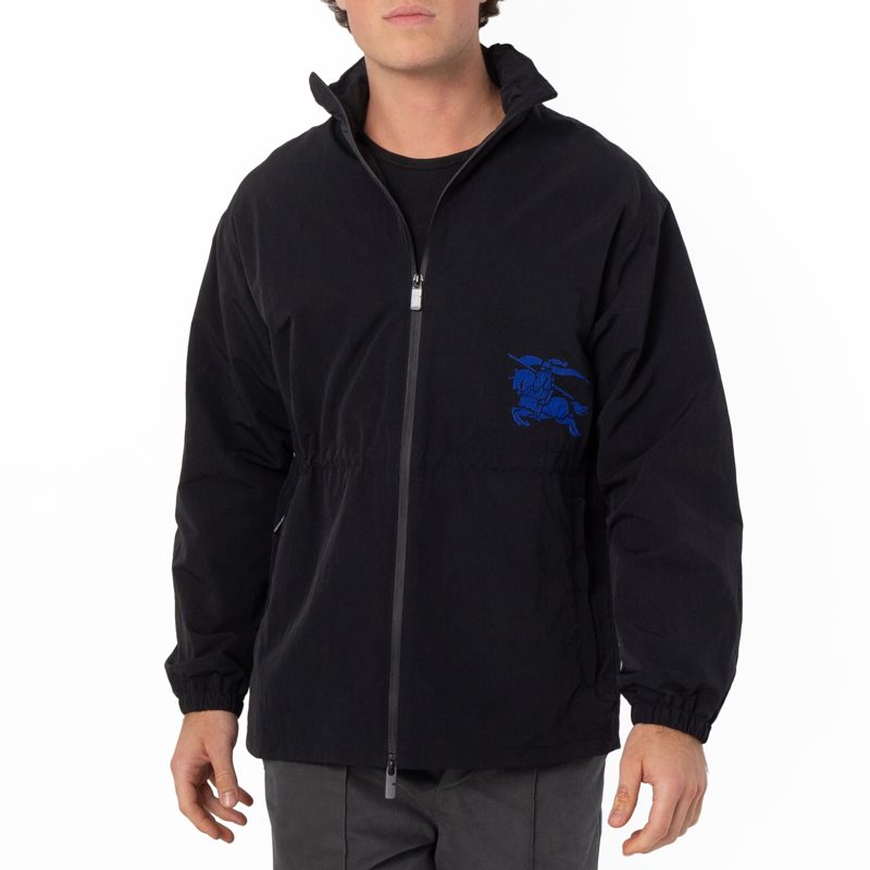 Mens EKD Motif Drawstring Waist Zipped Jacket_Black