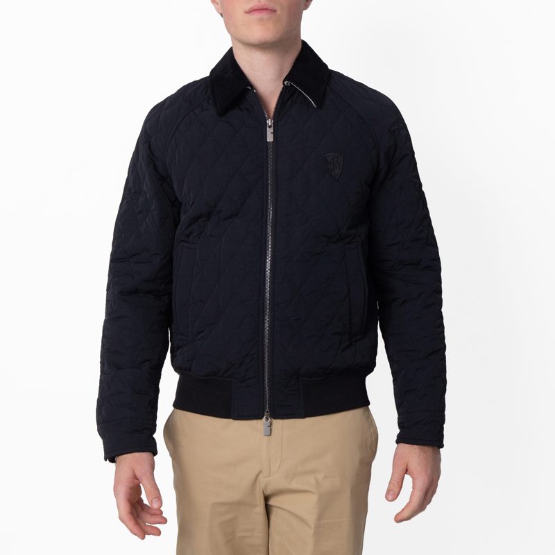 Quilted Water-Repellent Nylon Jacket_Black / Snug Ip Check