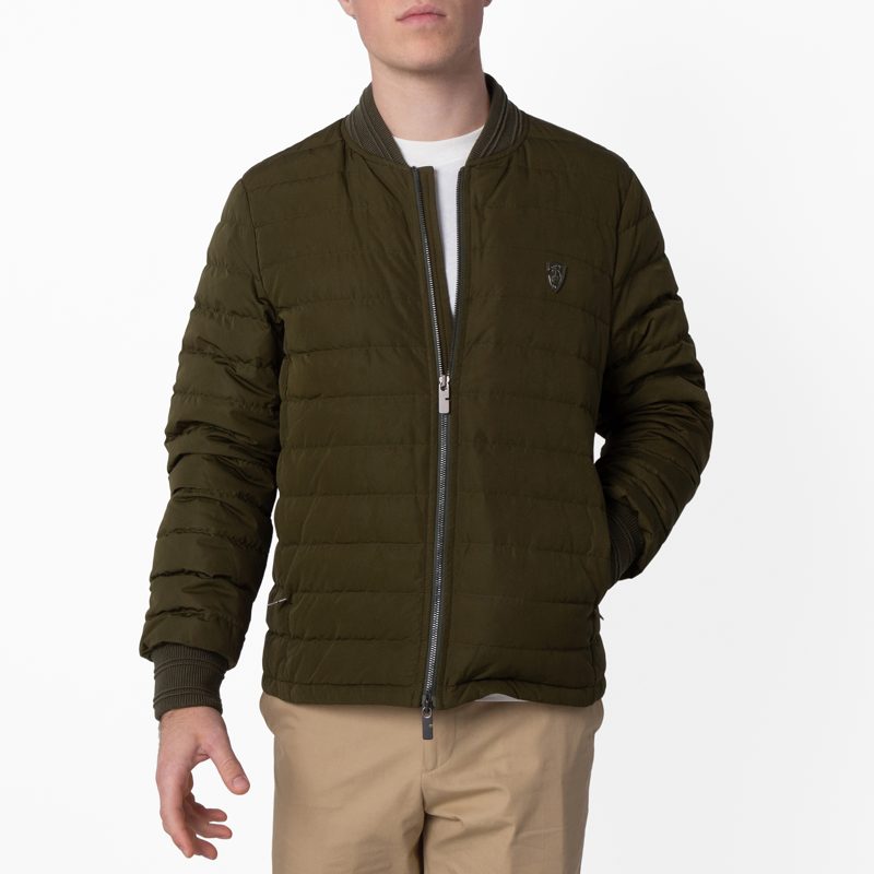 B Shield Logo Down Bomber Jacket_Mire