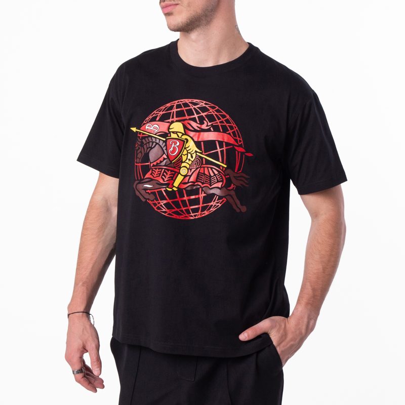 Equestrian Knight Graphic T-Shirt_Black