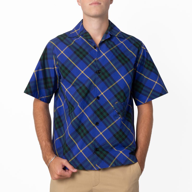 EKD Check Cotton Poplin Shirt_Bright Navy Ip Chk