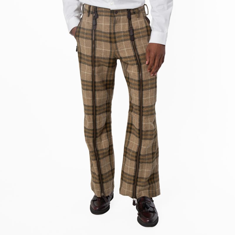 Mens Check Wool Zip Trousers_Camp Ip Check