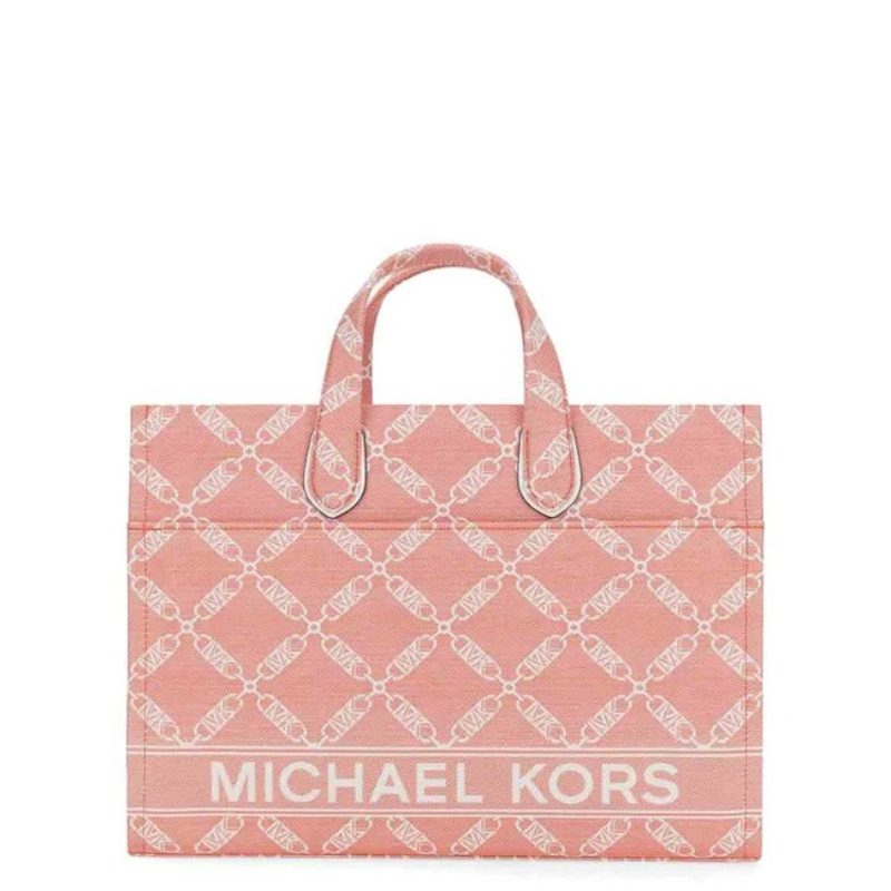 Michael Kors Large Gigi Logo Jacquard Tote Bag_Pink