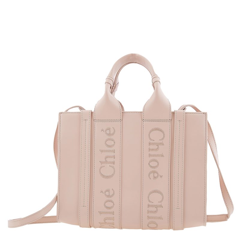 Chloe Ladies Cement Pink Small Woody Tote Bag_Cement Pink